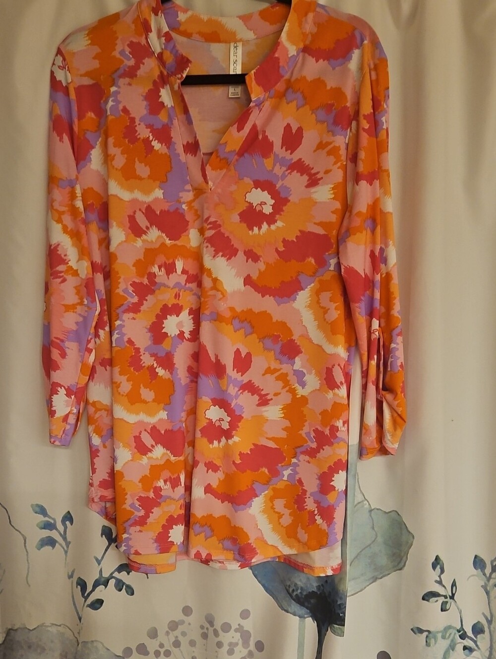 Vibrant Multi-Color Floral V-Neck Blouse